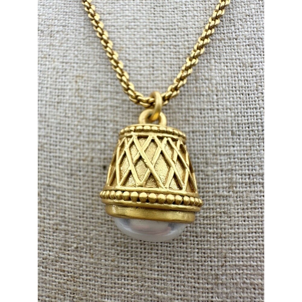 Julie Vos Pearl Pendant Necklace 24K Gold plated 18”